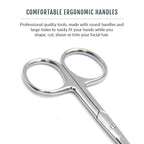 Pack of 2 Curved & Rounded Blunt Tip TSA Stainless Steel Small Scissors for Eyebrows & Eyelashes for Beard Trimming & Moustache, Baby Scissors for Nails, Nose & Facial Hair Scissor.