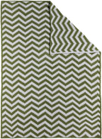 Living Textiles Chenille Knitted Blanket - Sage Chevron