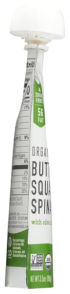 Serenity Kids 6+ Months USDA Organic Veggie Puree Baby Food Pouches | No Sugary Fruits or Added Sugar | Allergen Free | 3.5 Ounce BPA-Free Pouch | Butternut Squash & Spinach | 1 Count