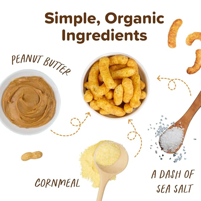 Puffworks Baby Peanut and Almond Variety Pack, Perfect for Early Peanut Introduction, Plant Protein, USDA Organic, Gluten-Free, Vegan, Non-GMO, Kosher, 0.5 Ounce (Pack of 12)