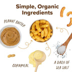 Puffworks Baby Organic Peanut Butter Puffs, Perfect for Early Peanut Introduction, Plant-Based Protein, USDA Organic, Gluten-Free, Vegan, Non-GMO, Kosher, 0.5 Ounce (Pack of 12)