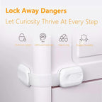6-Pack Baby Proof Cabinet Locks – No Drill Adjustable Safety Straps for Fridge, Oven, Toilet Seat, Drawers & Doors | Child & Pet Proofing, Multi-Purpose Home Security