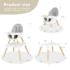 Gofirst 6 in 1 Baby High Chair,Convertible Wooden High Chairs for Babies and Toddlers,Infant Dining Booster Seat,Building Block Table/Baby Highchair 4-Position Removable Baby Feeding Chair
