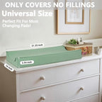 Vegan Leather Changing Pad Cover - 31"X 16" - Waterproof Wipeable, Extra Thick & Portable & Non-Slip Diaper Mat - Fits Standard Changing Tables for Baby Boy Girl (Green)