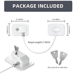 Refrigerator Lock 2 Packs, Fridge Lock with Silicone Wire Protection Fridge Locks for Kids Easy to Use and Install Cabinet Locks with Key, White