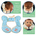 Baby Neck Pillows, Comfortable Baby Travel Head Neck Support Pillow for Car Seat Stroller Pushchair, Soft PP Cotton Travel Pillow for 0-1 Year Old Toddler Infant Newborn, Ocean
