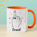 Customized Name Ring Finger Accent Coffee Mug Gift For Men Mr His Fiance Husband Groom, Ring Engaged Coffee Cup 11 Oz 15 Oz, Personalized White Mug Gift For Wedding Bridal Shower Bachelorette Party