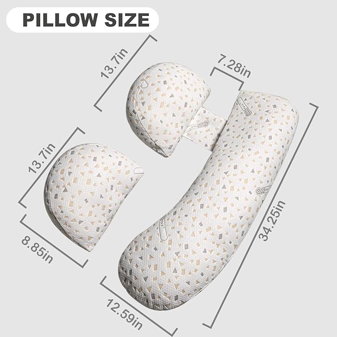 Pregnancy Pillow for Women - Maternity Pillow for Back Pain Relief & Full Body Support, Soft Sleeping Pillow with Removable Cover for Side Sleepers and Pregnancy