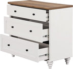 WAMPAT 9 Drawer Dressers for Bedroom, White Kids Dresser with 9 Wide Chest of Drawers, Mid Century Wooden Closet Storage Organizer, Large Wood Baby Dressers for Living Room, Nursery, Hallway