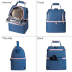 NCVI Breastmilk Cooler Bag, Breast Pump Bag with 2 Ice Pack Fits 6 Bottles, Double Layer Breast Milk Cooler Travel Bag Baby Bottle, for Travel, Nursing Mom Daycare, Work, Picnic (SkyBlue)