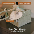 Parker Baby Diaper Caddy - Nursery Storage Bin and Car Organizer for Diapers and Baby Wipes - Sage Green, Large