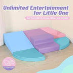 6-Piece Foam Climbing Blocks for Toddlers: Colorful Climbing Gym PU Leather Baby Foam Building Blocks Indoor Toy