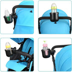 Accmor Stroller Cup Holder, Universal Cup Holder, Bike Cup Holder, 360° Rotatable Large Caliber Drinks Holder for Stroller, Bike, Wheelchair, Walker, Black
