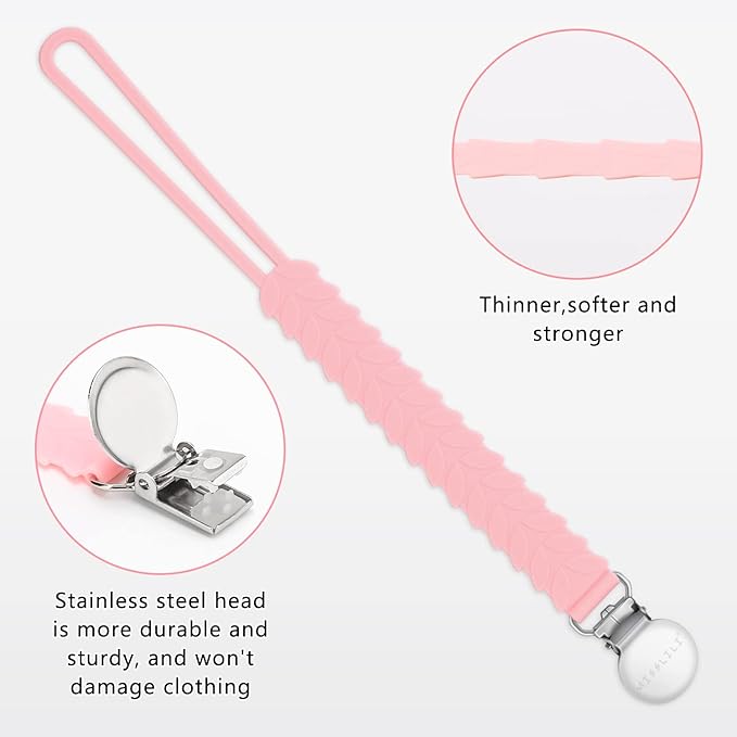 Teething Toys for Babies 0-6 6-12 Months Baby Teethers with Clip Silicone Baby Teether Toys for Boys and Girls Infant Teething Relief for Teething Elephant Shape, Pink