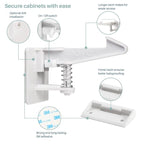 Inaya Cabinet Locks Child Safety Latches - Baby Proofing Cabinets & Drawers Locks - Child Proof Your Home - No Drilling & No Tools Required! (12 Pack - Extended Length Version)