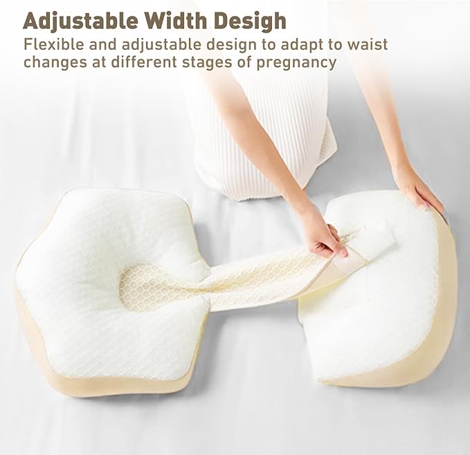Pregnancy Pillow for Sleeping, Portable Maternity Pillow Double-Side, Belly, Hip, Back Support for Pregnant Women, Maternity Wedge Pillow for Reducing Pregnancy Fatigue- Detachable & Washable