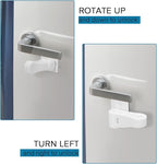 Child Proof Door Lever Lock - 2 Pack - Door Locks for Kids Safety - Door Knob Child Proof - Baby Proofing 3M Adhesive - Door Handle Child Proof - Baby Safety Locks for Toddlers - White