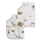 Little Unicorn Ultra-Absorbent Premium Burp Cloth 2 Pack | Soft on Baby's Skin | Larger Size | Ergonomic Design | Set of 2 (Party Animals)