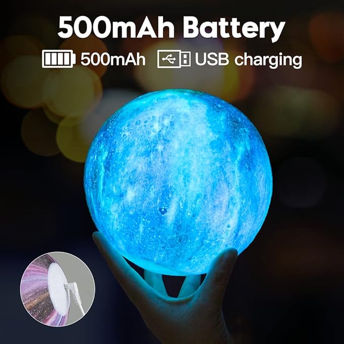 BRIGHTWORLD Moon Lamp Galaxy Lamp 5.9 inch 16 Colors LED 3D Moon Light, Remote & Touch Control Moon Night Light Gifts for Girls Boys Kids Women Birthday