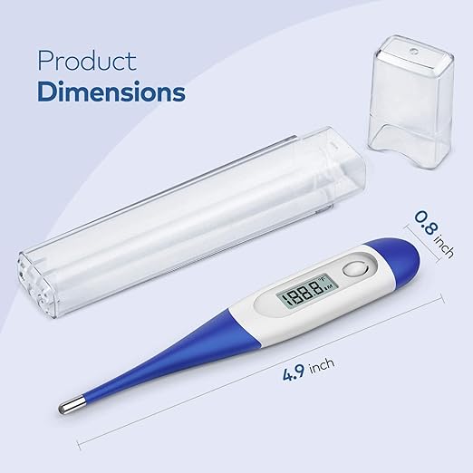 Thermometer for Baby, 2 Packs, Rectal Digital Thermometer with 10 Seconds Fast Reading (Dark Blue+Green)