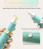 Rechargeable Baby Nail File, Fansidi Electric Baby Nail Trimmer for Newborn Infant or Toddler Toenail and Fingernail - Girls and Boys Accessory - Extra Replacement Pads Included (Blue)