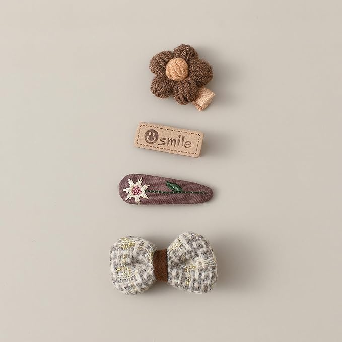 Baby Girl Hair Clips Set 20Pcs Tiny 2" Toddler Hair Bows Fully Covered Barrettes Clips for Babies Kids Small Hair Accessories