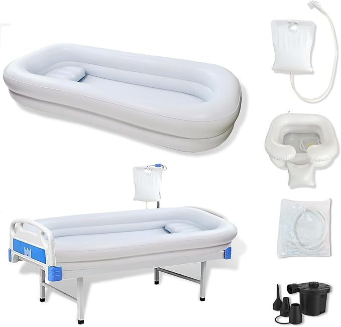 Medical Inflatable Bathtub,Inflatable Bed Bath,Medical PVC Bedside Shower Bathtub Kit,Bed Baths for The Disabled,Suitable for Disabled People, Elderly Pregnant Women, Etc