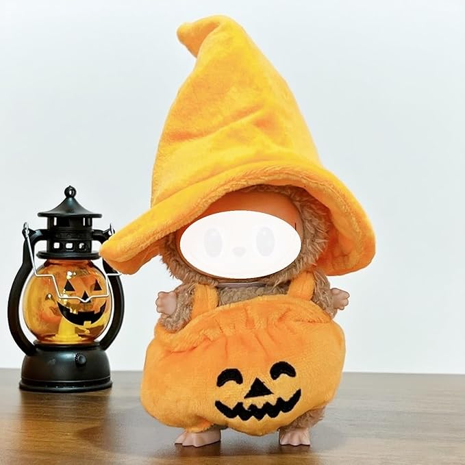 Halloween Clothes for LABUBU 17cm Doll (NO Doll),Outfit for LABUBU,Dress and Hairpin Set for LABUBU Dress Up,Accessories for LABUBU