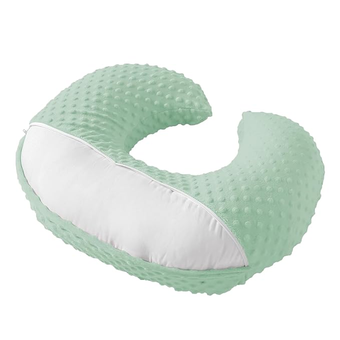 Nursing Pillow and Positioner for Breastfeeding, Ultra Soft Baby Breastfeeding Pillows for More Support for Mom and Baby, with Premium Removable Cover (Celadon)