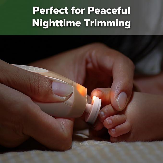 haakaa Baby Nail Trimmer Electric Baby Nail Clippers Kit for Newborn, Toddler or Adults Fingernails and Toenails Care, Baby Nail Care Set & Extra 4 Replacement Pads Combo - Acorn