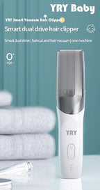 YRY Smart Vacuum Baby Hair Clipper, IPX7 Waterproof, Child Safe, 2 Isolated Motors, White