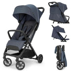 Inglesina Quid³ Stroller, Astral Blue - Compact Reclining Travel Stroller for Baby & Toddler 0-55 lbs, One Hand fold, Car seat Compatible, Airplane Overhead, Lightweight, Foldable, XL UPF 50+ Canopy