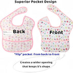 Baby bibs Waterproof Toddler bib - Feeding bib with Pocket for Infant Boy Girl Washable 6-36M