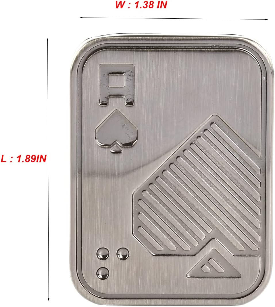 EDC Metal Fidget Slider Toys- Stress Relief EDC Fidget Slider Casual Metal Adult's Hand Toys Office Desk Toys Gifts Stress Toys for Adults(Poker-A)