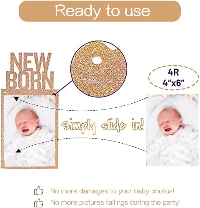 Monthly Photo Banner First Birthday Photo Banner for Newborn to 12 Months First Birth Decorations with Birthday Cake Topper & High Chair Banner