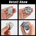 Magnetic Metal Fidget Toys - Metal Poker Push Card Fidget Slider Stress Relief Toy, Men’s EDC Toy Fidget Toy Haptic Coin, Office Desk Toys Gifts for Boyfriend and Father (Glow KK Silver)