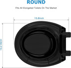 Toilet Seat Cover with Toddler Seat Round – Potty Training Toilet for Kids and Adults, Toddler Toilet Seat with Built-in Child Seat, Easy Clean Slow Close PP Material, Black