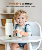 Portable Bottle Warmer 17oz Large Capacity Bottle Warmer for Travel, Fast Heating for Breast Milk Formula and Milk, Suitable for Baby Outdoor Airplane and Car Green5