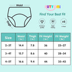 Baby Cotton Training Pants 6 Packs Toilet Training Underpants Absorbent Toddler Potty Training Underwear 2T-5T