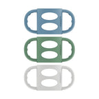 Dr. Brown's Narrow Baby Bottle Handles, 100% Silicone, Easy Grip Removable Handles for Bottle to Sippy Cup Transition, Blue/Gray/Green, 3-Pack, 4m+