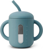 SAMiGO Silicone Sippy Cup, Baby Straw Cup for 6 12 18 Months, Sippy Cup with Straw for Toddlers 1-3 Years, Baby Water Cup for Drinking and Training, 6 oz