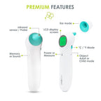 bblüv - Orä - Non-Contact Digital Infrared Thermometer, Ear Thermometer - 5 in 1 in LED Display, for Babies, Children, and Adults Tracking Fever Indicator – Fast 1 Second Temperature