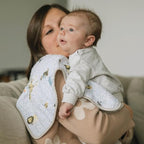 Little Unicorn Ultra-Absorbent Premium Burp Cloth 2 Pack | Soft on Baby's Skin | Larger Size | Ergonomic Design | Set of 2 (Party Animals)