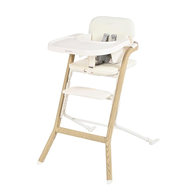 Unilove Grow with Me 2-in-1 Baby High Chair – Adjustable Toddler Chair with Baby Set, Removable Harness, One-Hand Seat & Footrest Adjustment, for Ages 6-60 Months - Vanilla White