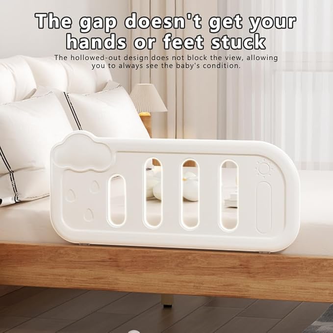 Child and Baby Bed Rail - Universal Bed Rail with Reinforced Anchors for Baby Bed Armrests Suitable for Double Beds,, King and Double Bed, Thick Mattresses, and Embedded Beds (Cloud (34.7 ") 1 Set)