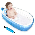 Boczif Inflatable Baby Bathtub, Toddler Bath Tub Non-Slip Baby Pool for Sitting, Foldable Infant Shower Basin Mini Air Swimming Pool, Kids Must Have Travel Bath, Portable Bathtub(Blue)
