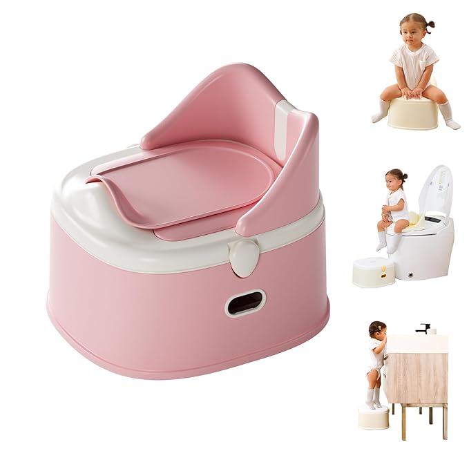 3 in 1 Toddler Potty Training Toilet Seat Potty Seats with Steps Ladder foldable Potty Train Chair Adapter for Toddlers Kids Boys Girls Child Baby Must Haves Step Stool Essentials Portable Stairs