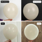 RUBFAC 129pcs Sand White Balloons Different Sizes 18 12 10 5 Inches, Cream Beige Latex Balloon Garland Arch for Birthday Party Graduation Wedding Anniversary Baby Shower Decoration