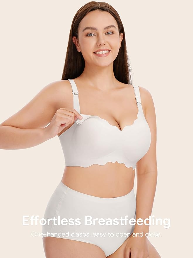 Angelhood Nursing Bras for Breastfeeding Ultra Comfort Seamless Maternity Bra Pack Wireless Pregnancy Bralette Bra Extender