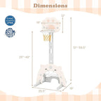 Costzon 3 in 1 Toddler Basketball Hoop, Height Adjustable Kids Sports Center w/Foldable Basketball, Soccer & Golf Game, Indoor Outdoor Activity Playset w/Foldable Rim, Gift for Children Baby Infant